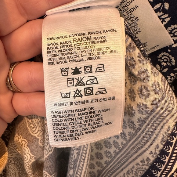 Roxy Navy Blue and White Long Sleeve Dress - Picture 4 of 6